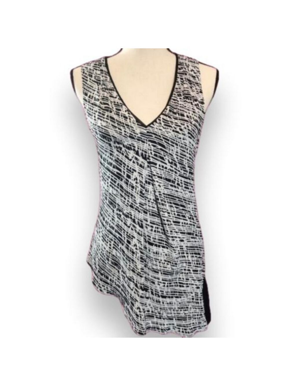 Y2K Asymmetric Hem V Neck Sleeveless Blouse Tank Top